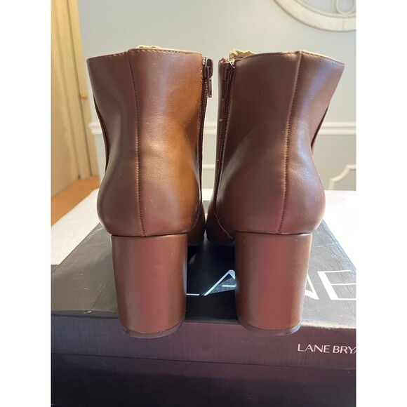 Lane Bryant Brown Inside Zip Block Heel Ankle Booties Boots Sz 9 W - Picture 4 of 10
